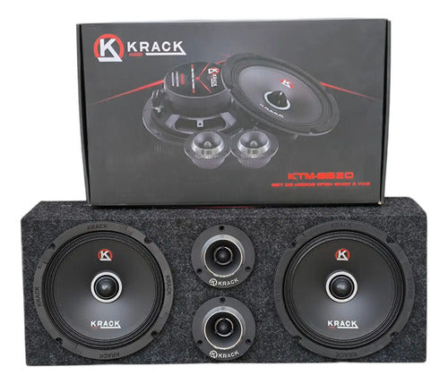 Set De Medios  Rangos Krack Ktm8520 300w 150 Rms Cajon Mdf