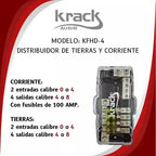 Bloque Distribuidor De Corriente Y Tierra Con Fusibles Krack