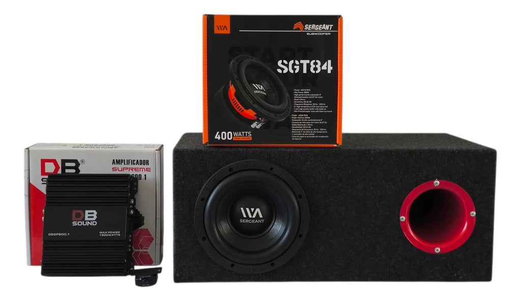 Subwoofer 8 Waraudio Sgt84 + Cajon Porteado + Amplificador