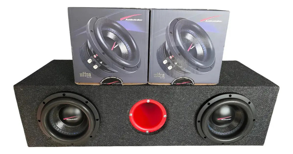 2 Audiobahn 8 PuLG 700w Asw8u + Cajon + Mono Dbsp800.1+kit4