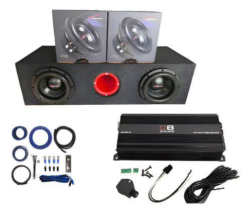 2 Audiobahn 8 PuLG 700w Asw8u + Cajon + Mono Dbsp800.1+kit4