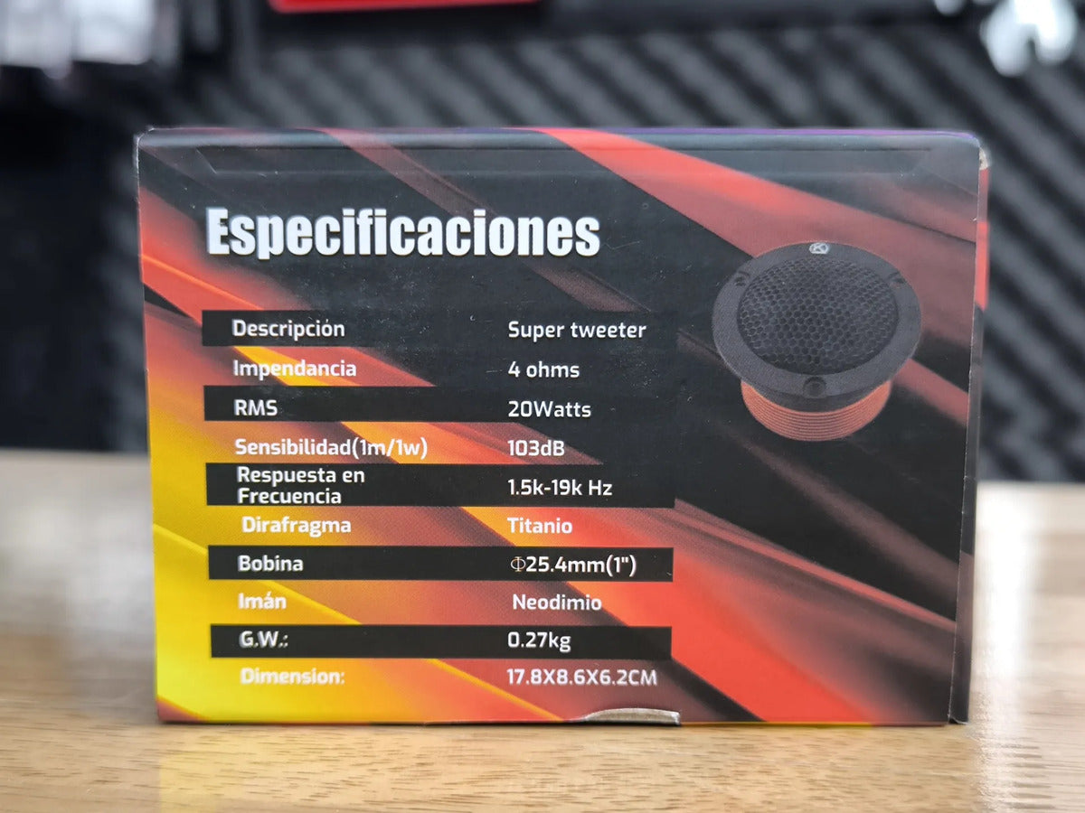 Par Tweeters Ktn-3fnx Neodimio Krack Fenix 20w Tipo Bala