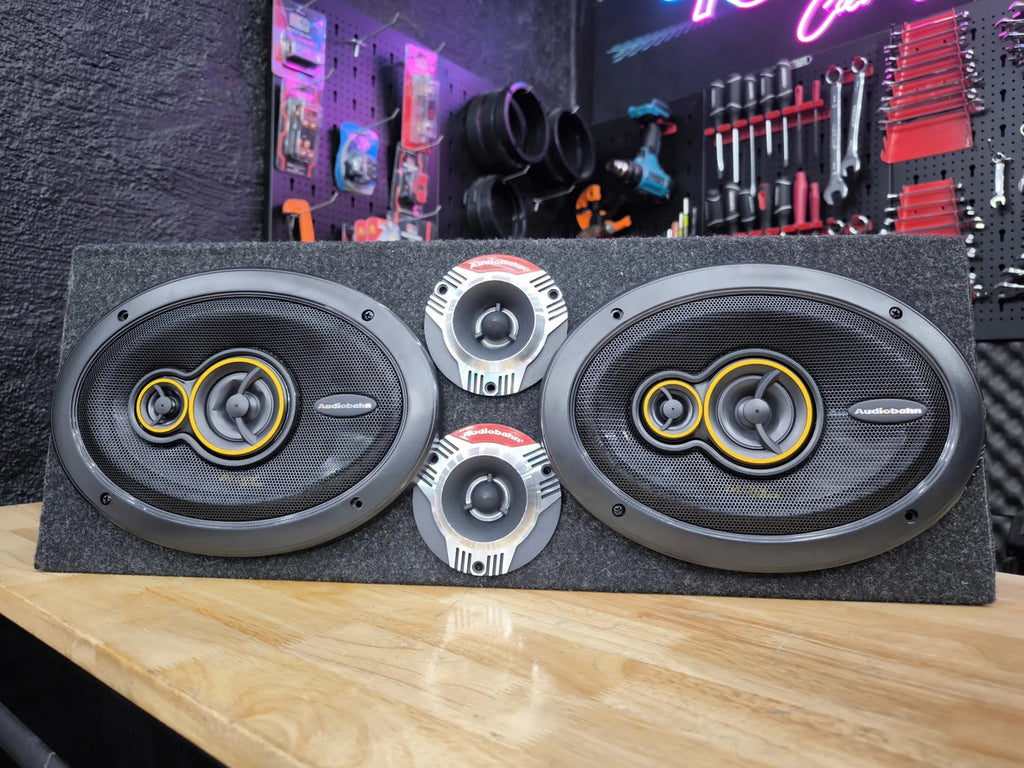 Paquete Audiobahn Ads6950 6x9 400w +tweeter +cajon Open Show