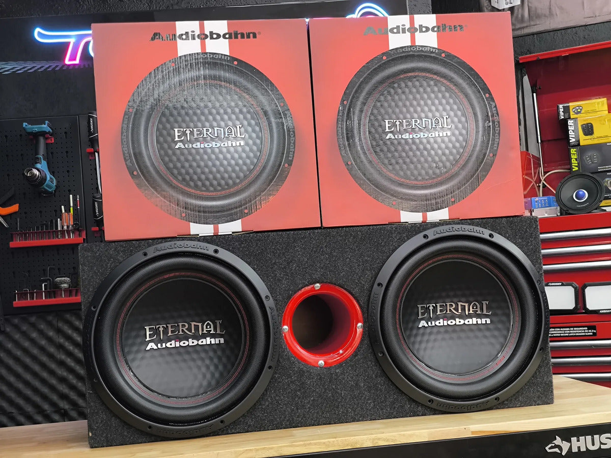 2 Subwoofer 12pulg Audiobahn Aw124e +cajon Doble Scorpion