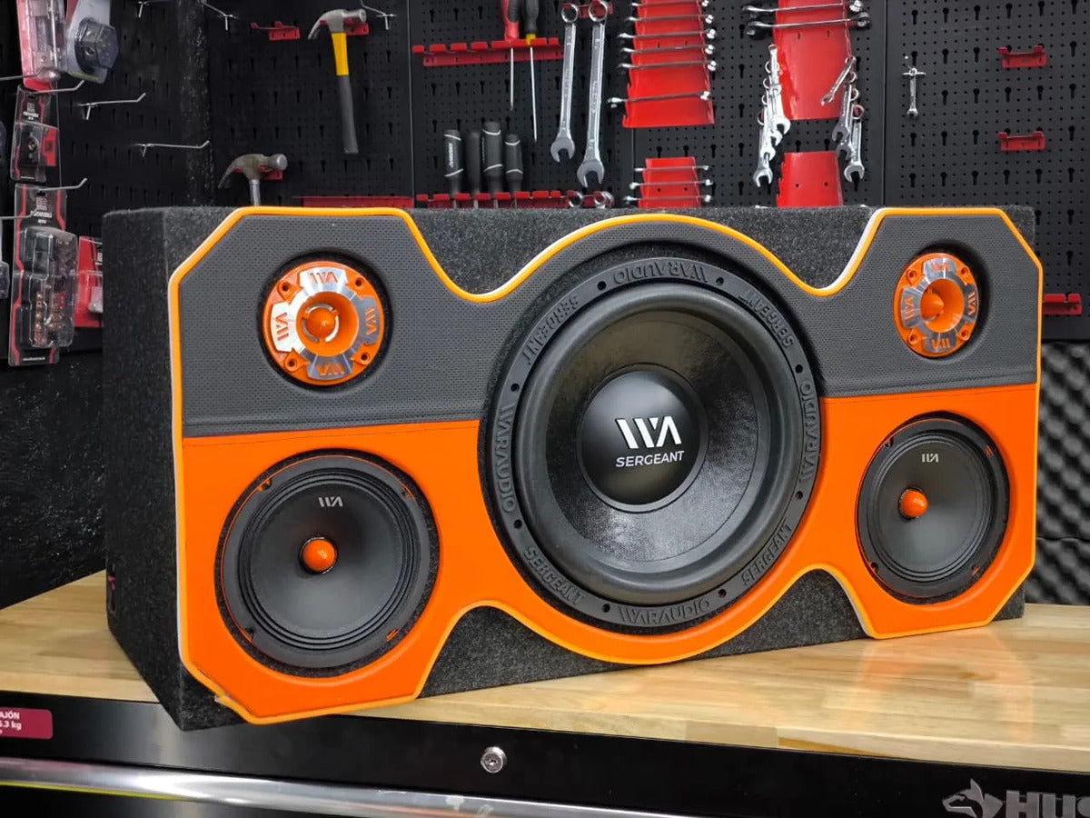 Cajon Rumbera Porteada Led Para Subwoofer 12 + Set De Medios