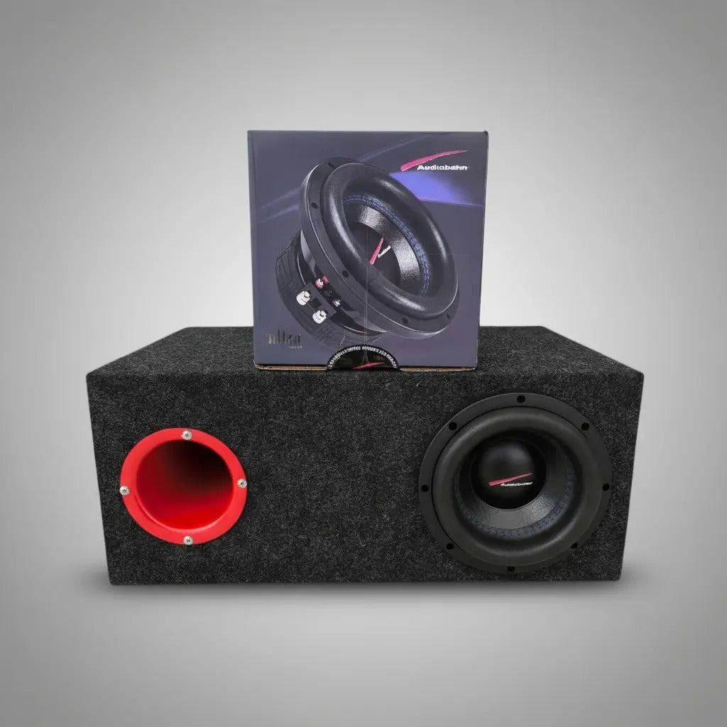Subwoofer Audiobahn Asw8u Cajon Salida De Aire Amplificador