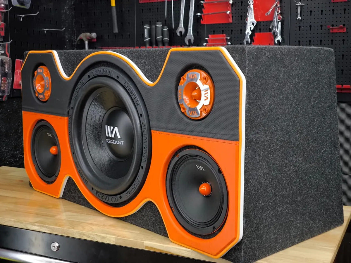 Cajon Rumbera Porteada Led Para Subwoofer 12 + Set De Medios