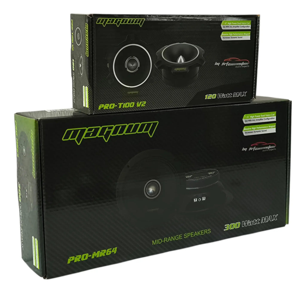 Set Magnum 2 Medios Rangos Pro-mr64 +pro-t100v2 + Cajon