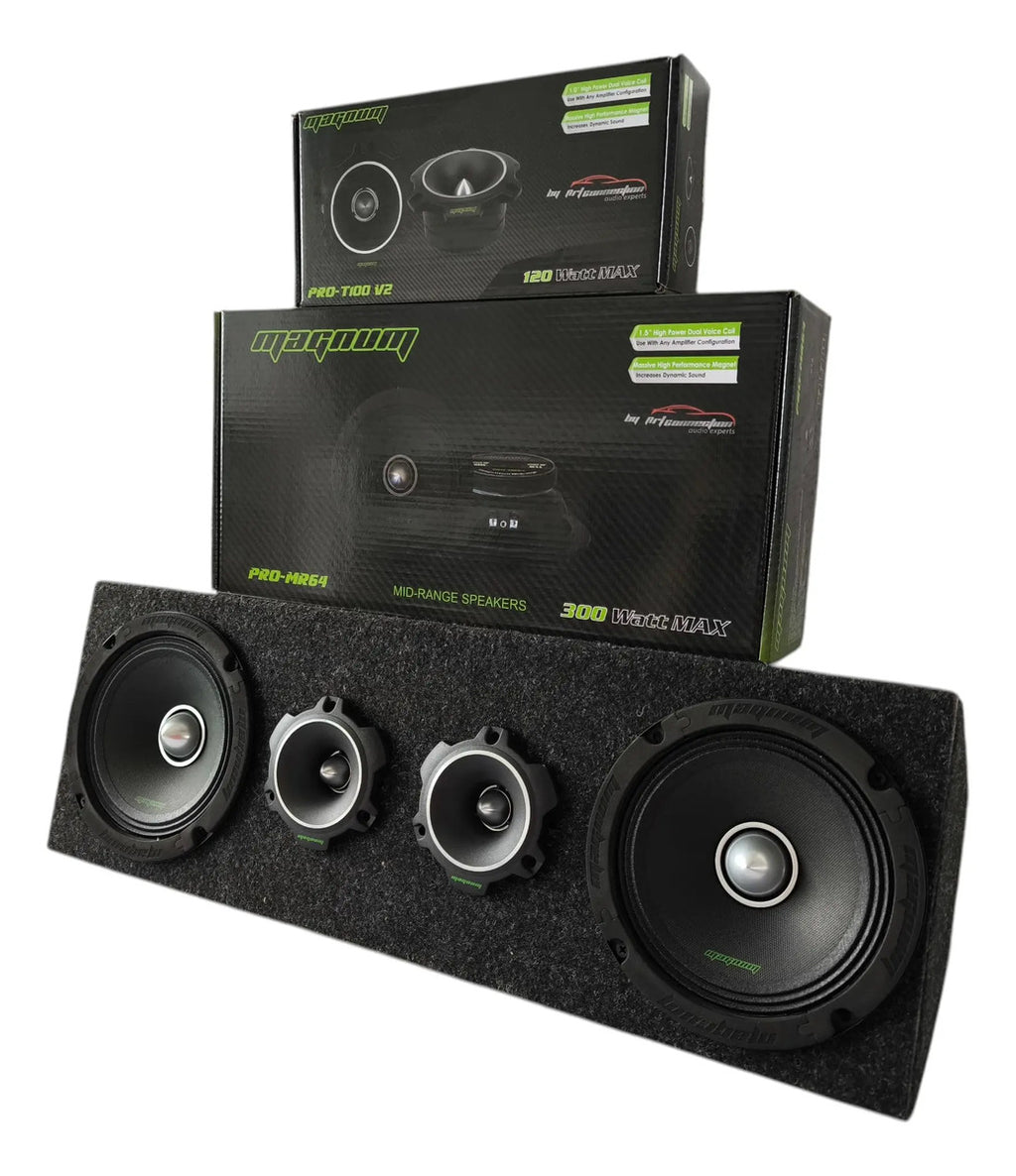 Set Magnum 2 Medios Rangos Pro-mr64 +pro-t100v2 + Cajon