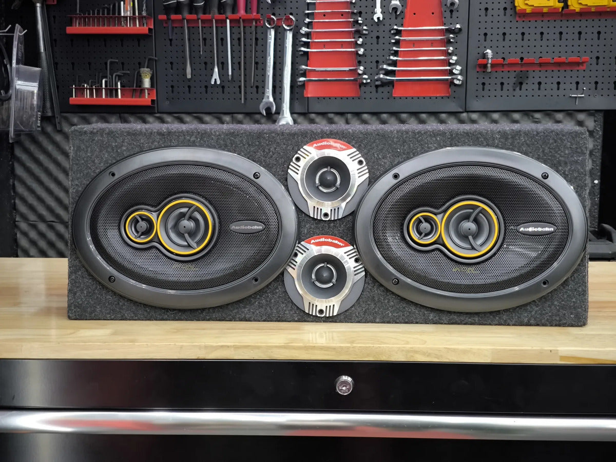 Paquete Audiobahn Ads6950 6x9 400w +tweeter +cajon Open Show