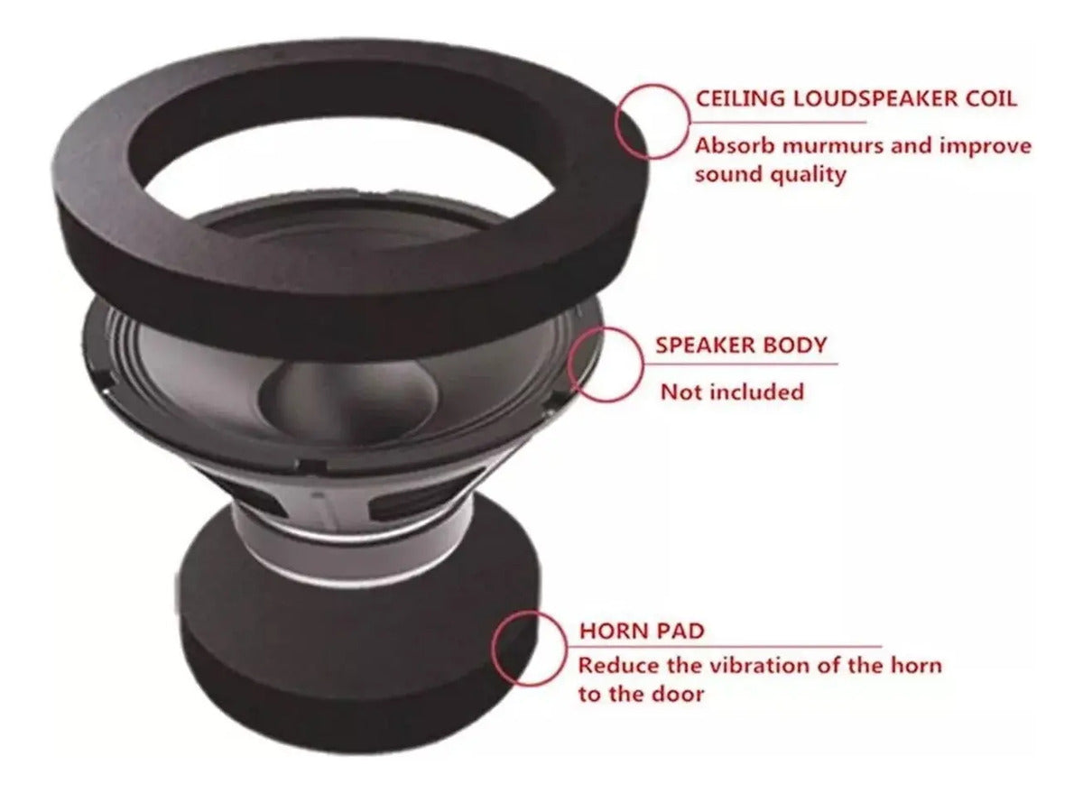 Aros Para Par De Bocinas 6.5 Carbon Audio Insonorizante 1par