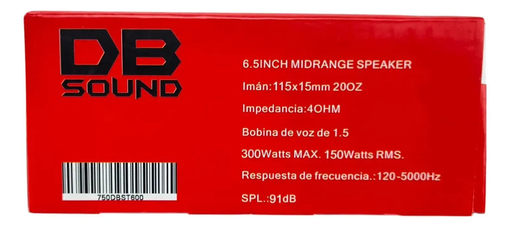 2 Medio Rango Db Sound 6.5 Pulg 150w/300w Max Dbst600 4ohms