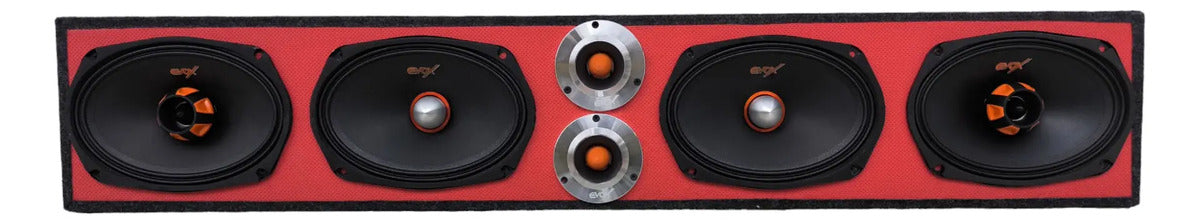 Cajón De Madera Monitor Vinil 4 Bocinas De 6x9 Con 2 Balas