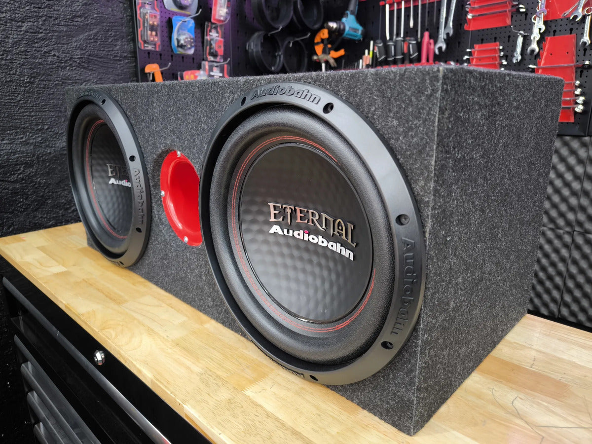 2 Subwoofer 12pulg Audiobahn Aw124e +cajon Doble Scorpion