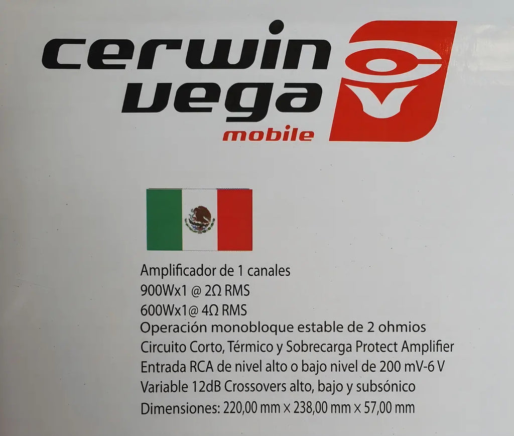 Amplificador Cerwin Vega 1600w Negro 1 Canal D