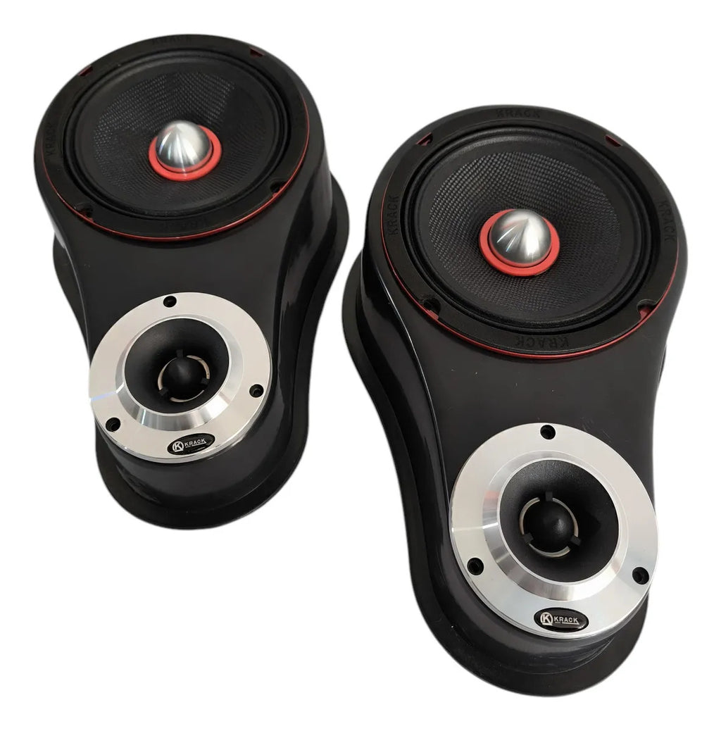 Set De Medios Kmxp 6520 Krack 6.5 + Aumentos Con Bala Negro