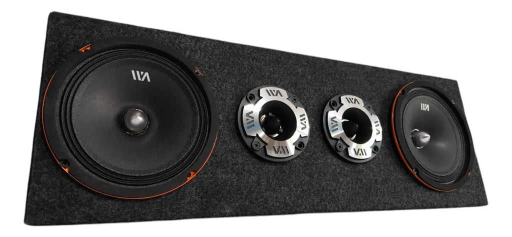 Set De Medios Rango War Audio Cabo68pksilver + Cajon Open