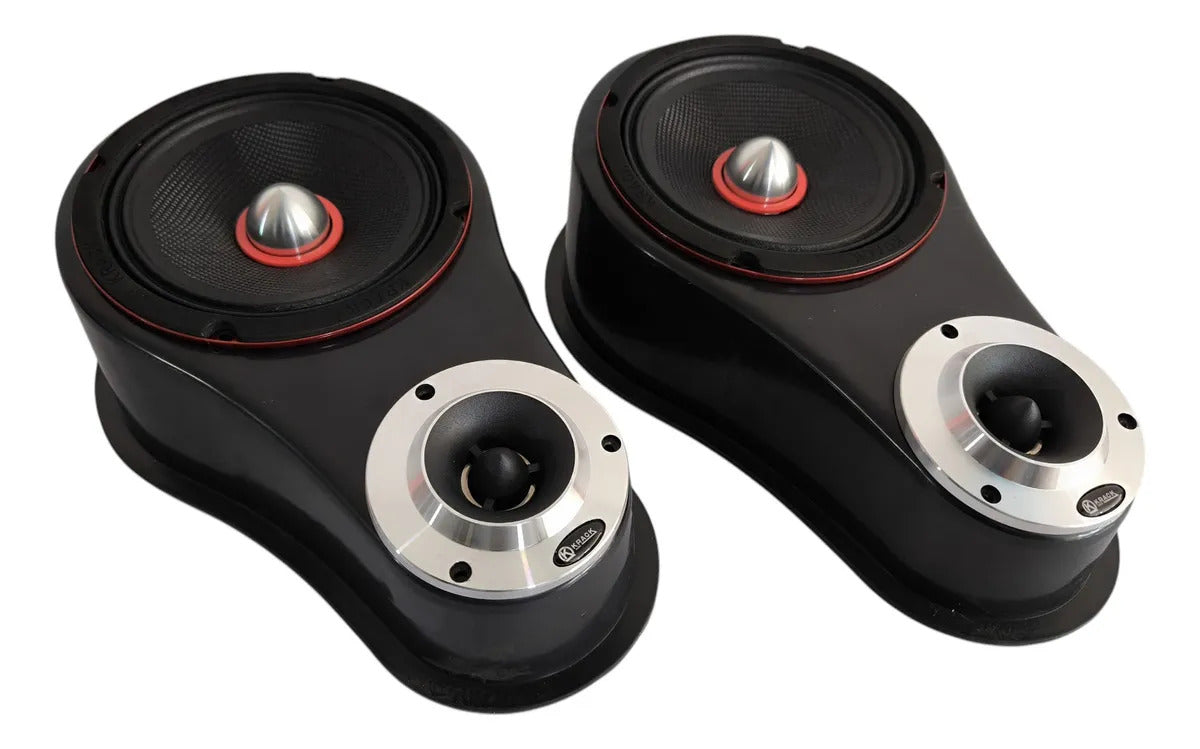 Set De Medios Kmxp 6520 Krack 6.5 + Aumentos Con Bala Negro