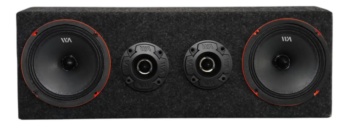 Set De Medios Rango War Audio Cabo68pksilver + Cajon Open