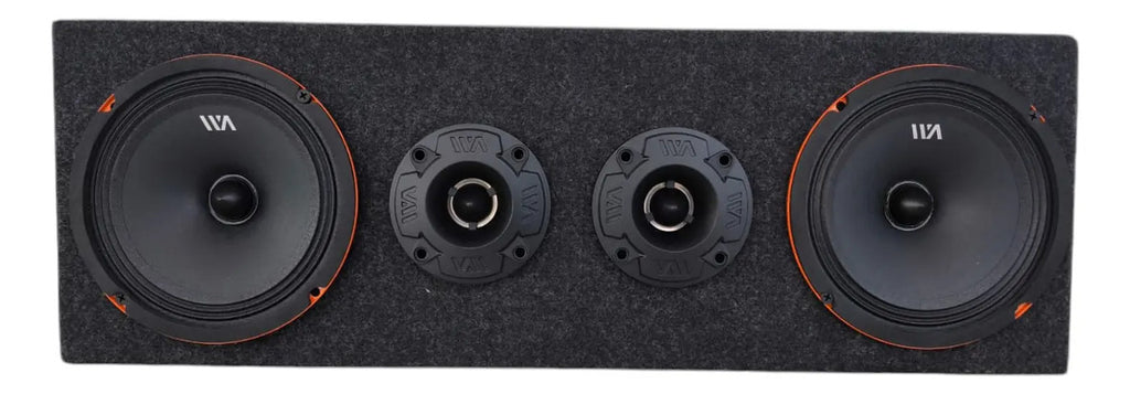 Set De Medios Rango War Audio Cabo68pksilver + Cajon Open