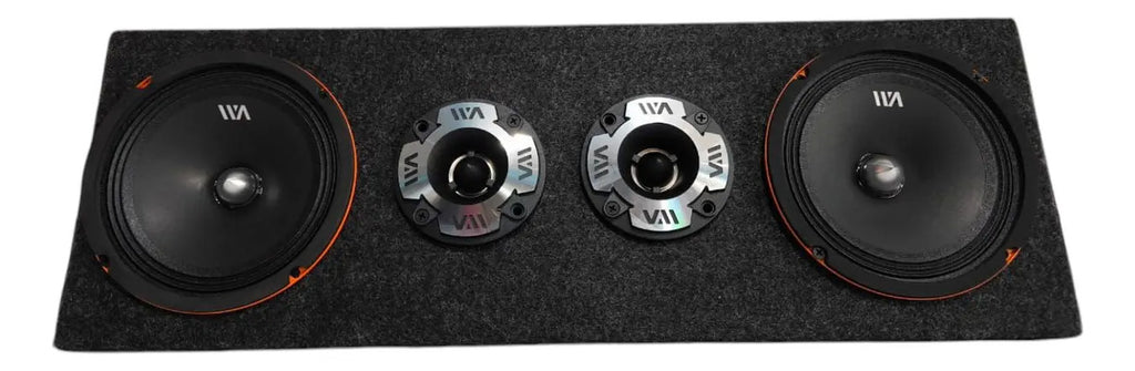 Set De Medios Rango War Audio Cabo68pksilver + Cajon Open