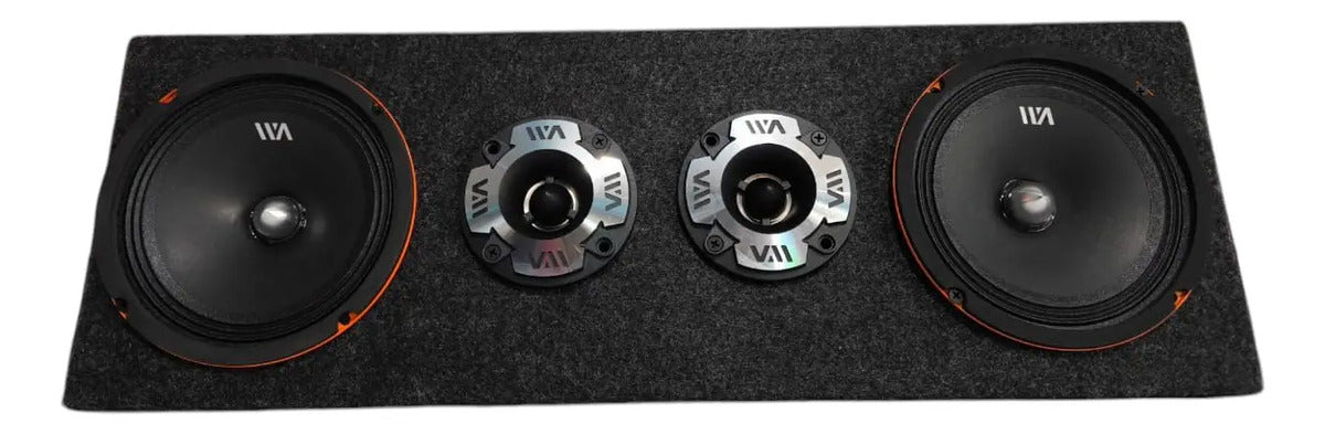 Set De Medios Rango War Audio Cabo68pksilver + Cajon Open