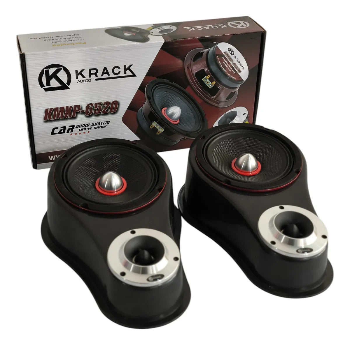Set De Medios Kmxp 6520 Krack 6.5 + Aumentos Con Bala Negro