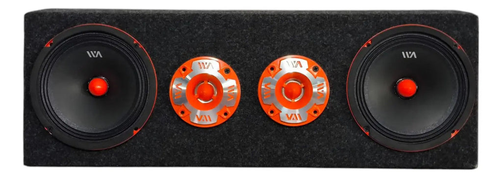 Set De Medios Rango War Audio Cabo68pksilver + Cajon Open