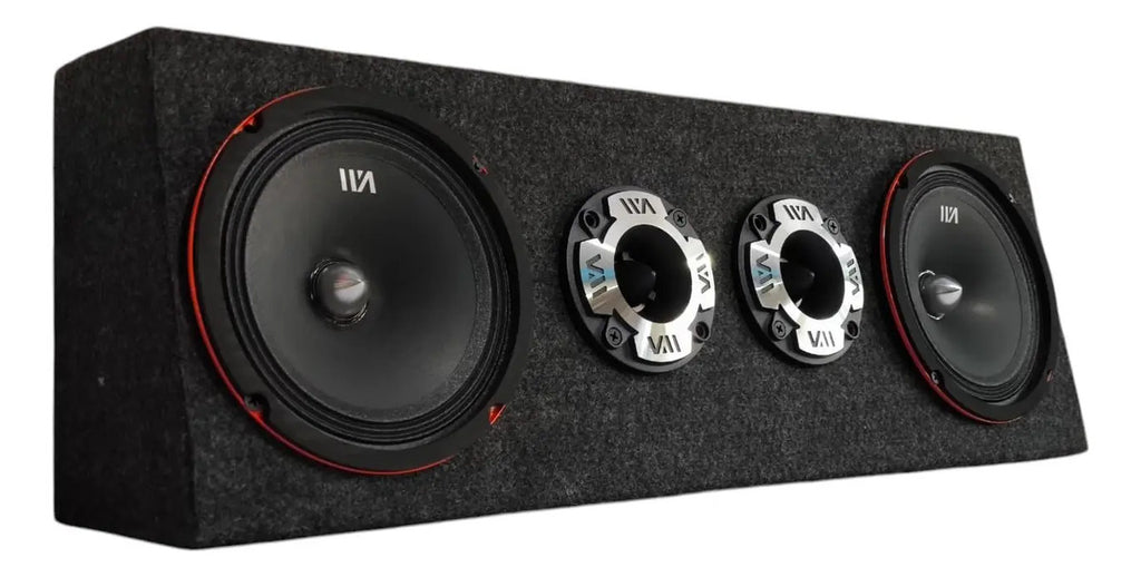 Set De Medios Rango War Audio Cabo68pksilver + Cajon Open