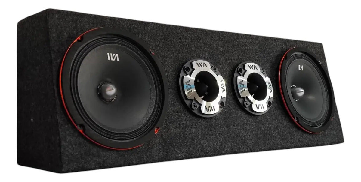 Set De Medios Rango War Audio Cabo68pksilver + Cajon Open