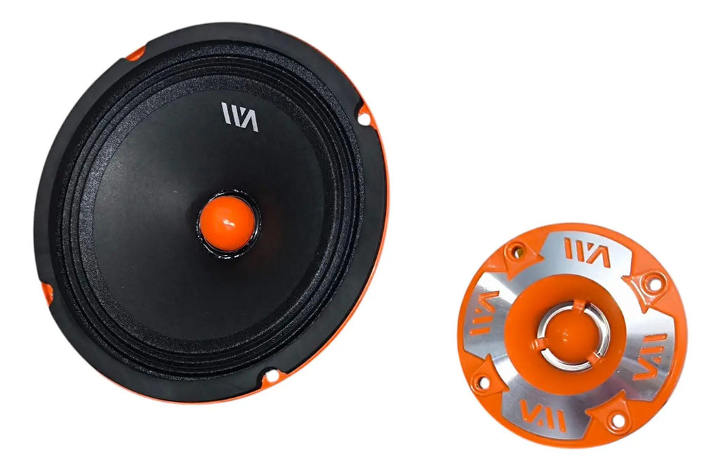 Set De Medios Rango War Audio Cabo68pksilver + Cajon Open
