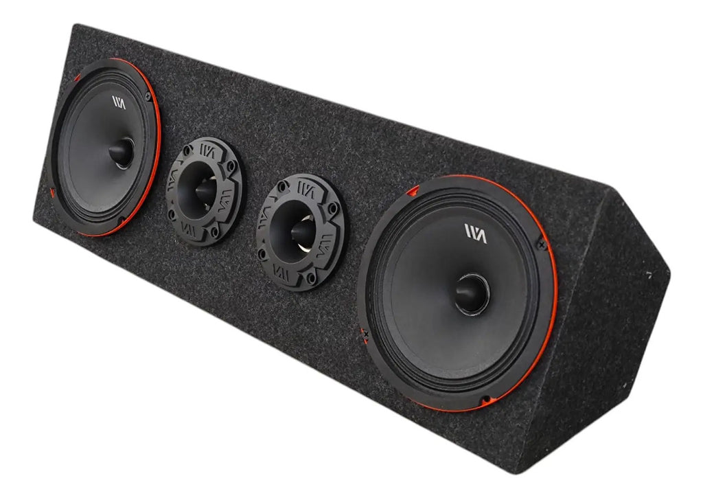 Set De Medios Rango War Audio Cabo68pksilver + Cajon Open