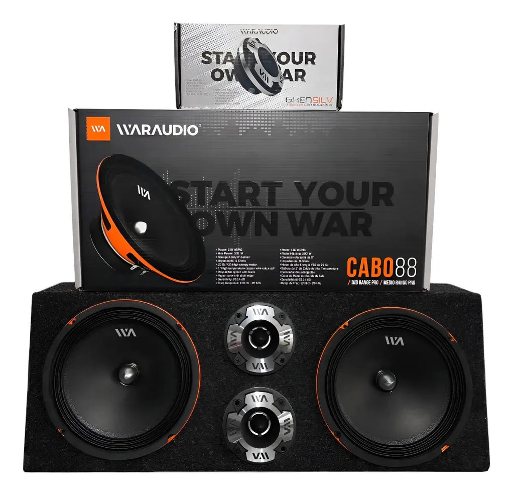 Set De Medio Rango 8 War Audio Cabo88 Tweeter Grenade402 Color Plata