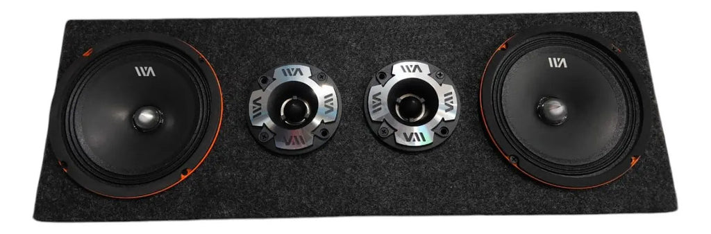 Set De Medios Rango War Audio Cabo68pksilver + Cajon Open