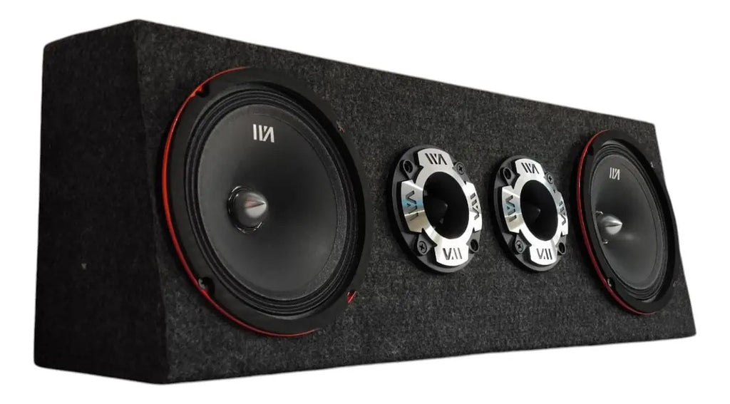 Set De Medios Rango War Audio Cabo68pksilver + Cajon Open