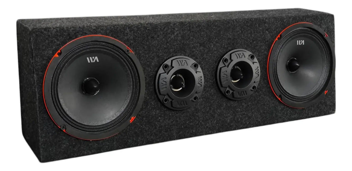 Set De Medios Rango War Audio Cabo68pksilver + Cajon Open