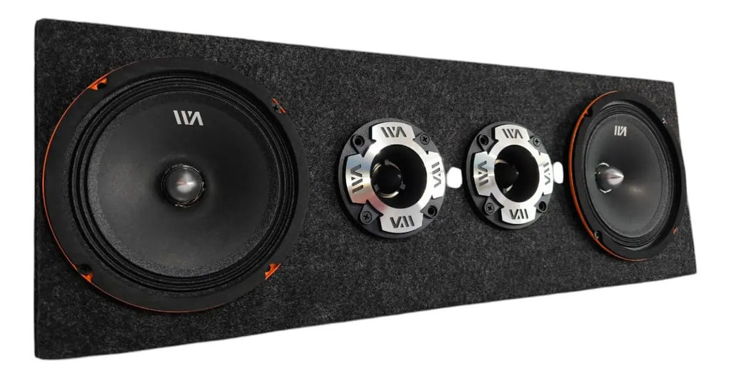 Set De Medios Rango War Audio Cabo68pksilver + Cajon Open