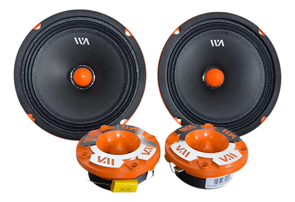 Set De Medios Rango War Audio Cabo68pksilver + Cajon Open