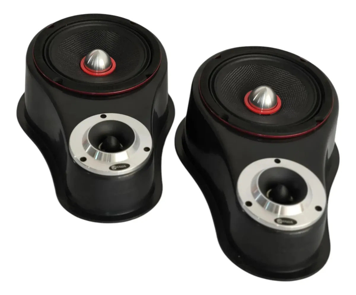 Set De Medios Kmxp 6520 Krack 6.5 + Aumentos Con Bala Negro