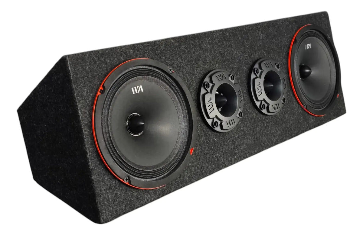 Set De Medios Rango War Audio Cabo68pksilver + Cajon Open